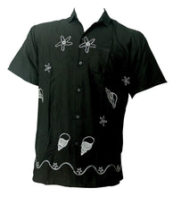 Load image into Gallery viewer, LA LEELA Shirt Casual Button Down Short Sleeve Beach Shirt Men Embroidered 180