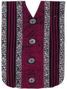 LA LEELA Women's Beachwear Swimsuit Cotton Batik Long Caftan Maxi Dress Bathrobe
