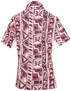 LA LEELA Women's Summer Beach Button Down Short Sleeve Camp Casual Blouse Turtle