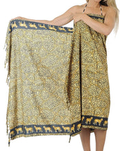 Load image into Gallery viewer, LA LEELA Women&#39;s Beachwear Bikini Wrap Cover up Swimsuit Dress Sarong 1 ONE Size