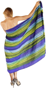 LA LEELA Swimsuit Cover-Up Sarong Beach Wrap Skirt Hawaiian Sarongs for Women Plus Size Large Maxi FI