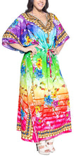 Load image into Gallery viewer, LA LEELA Women&#39;s Plus Size HD Designer Drawstring Caftan Dress Fits L-4X