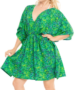 LA LEELA Bikini Swimwear Swimsuit Beach Cover ups Women Summer Dresses Printed