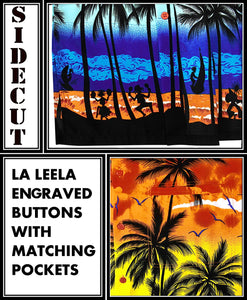 LA LEELA Shirt Casual Button Down Short Sleeve Beach Hawaiian Shirt Men
