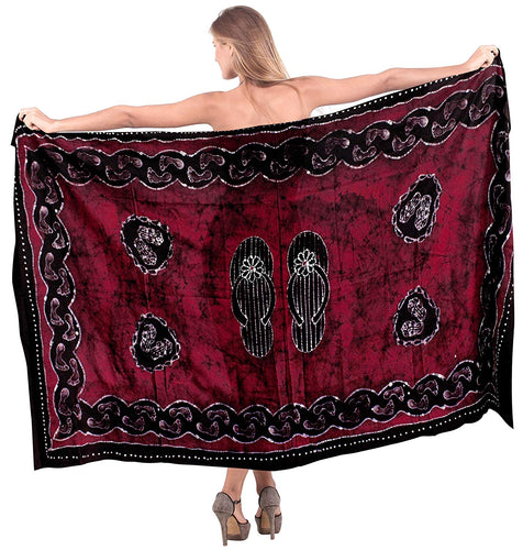 LA LEELA Women Beachwear Bikini Cover up Swimwear Wrap Batik Plus Size