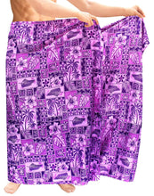 Load image into Gallery viewer, LA LEELA Beach Wear Mens Sarong Pareo Wrap Cover upss Bathing Suit Beach Towel Swimming