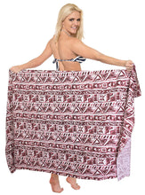Load image into Gallery viewer, LA LEELA Beachwear Bikini Cover up Bathing Suit Wrap Pareo Women 18 ONE Size