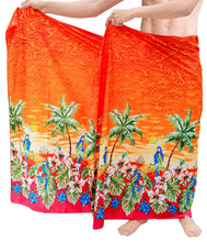 Load image into Gallery viewer, LA LEELA Beach Wear Mens Sarong Pareo Wrap Cover upss Bathing Suit Beach Towel Swimming