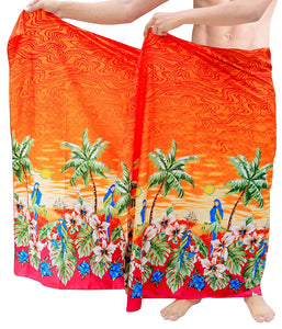 LA LEELA Beach Wear Mens Sarong Pareo Wrap Cover upss Bathing Suit Beach Towel Swimming