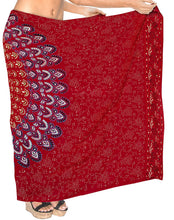 Load image into Gallery viewer, la-leela-womens-sarong-beach-swimsuit-bikini-cover-up-wrap-pareo-peacock