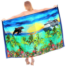 Load image into Gallery viewer, la-leela-womens-bikini-wrap-cover-up-swimsuit-dress-sarong-digital-plus-size
