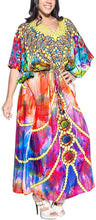 Load image into Gallery viewer, LA LEELA Women&#39;s Plus Size HD Designer Drawstring Caftan Dress Fits L-4X