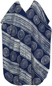 LA LEELA Women's Beachwear Swimsuit Cotton Batik Long Caftan Maxi Dress Bathrobe