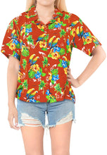 Load image into Gallery viewer, Ladies Hawaiian Shirt Beach Top Casual Tank Blouses Aloha Holiday Button Down