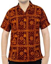 Load image into Gallery viewer, LA LEELA Shirt Casual Button Down Short Sleeve Beach Shirt Men Pocket Batik 24