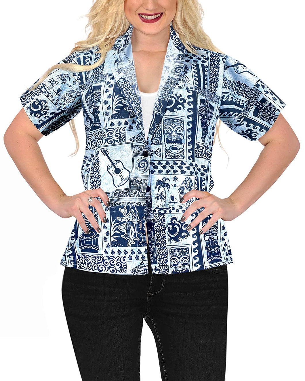 Ladies Hawaiian Shirt Beach Top Aloha Blouses Tank Casual Holiday Loose Fit
