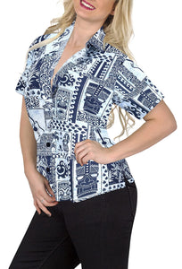 Ladies Hawaiian Shirt Beach Top Aloha Blouses Tank Casual Holiday Loose Fit