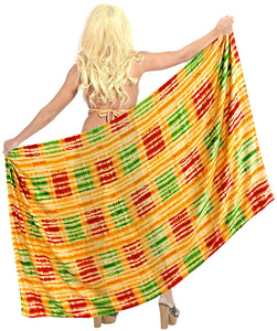 LA LEELA Mini Sarong Women Beachwear Bikini Wrap Cover up Swimwear Multi