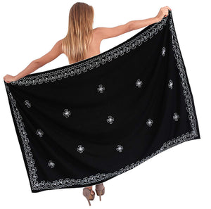 LA LEELA Women Beachwear Bikini Wrap Cover up Swimwear Solid 6 ONE Size