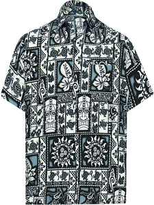 LA LEELA Shirt Casual Button Down Short Sleeve Beach Shirt Men Aloha Pocket 209