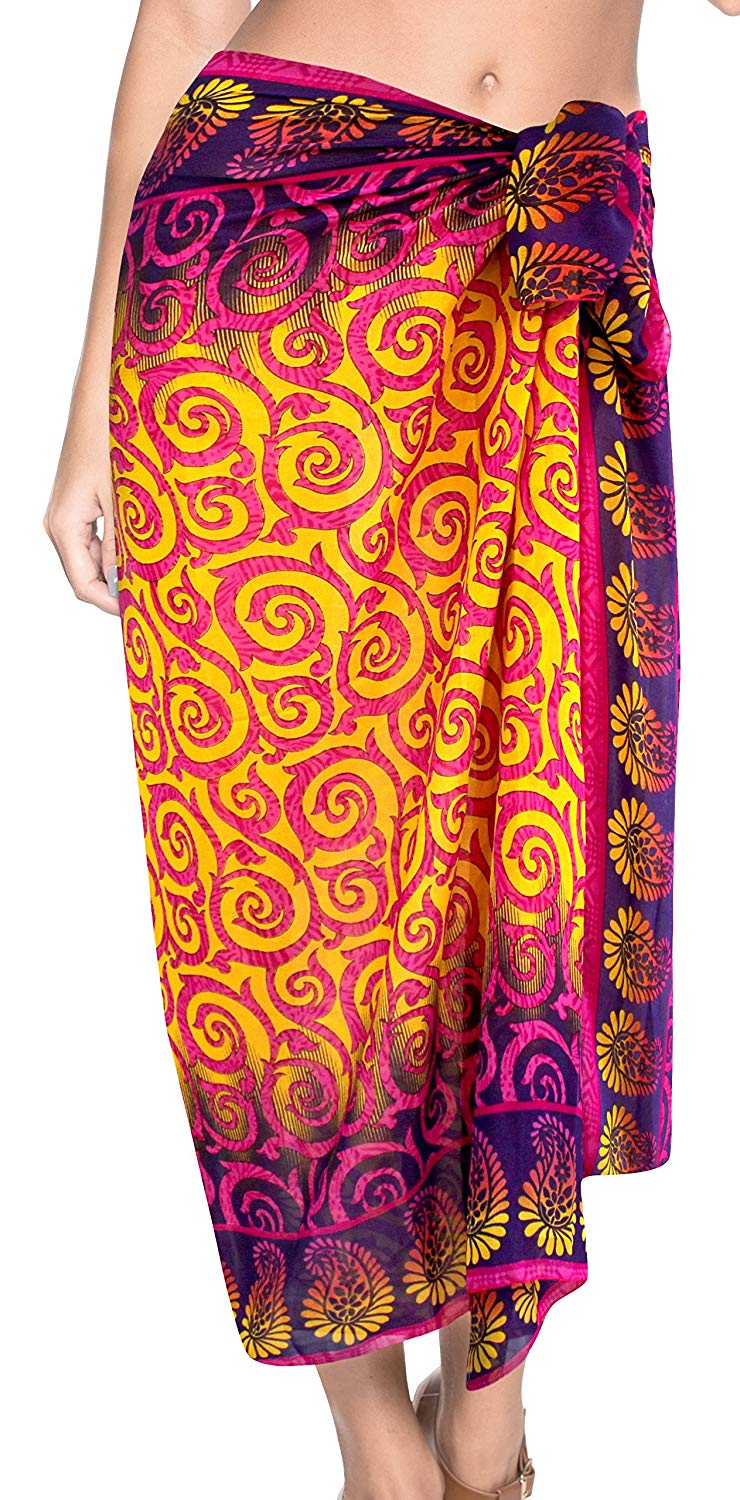 la-leela-women-bikini-cover-up-wrap-dress-swimwear-sarong-digital-one-size