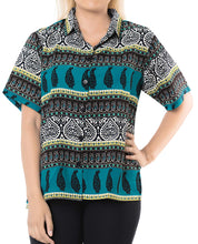 Load image into Gallery viewer, Ladies Hawaiian Shirt Beach Top Casual Tank Blouses Aloha Holiday Button Down