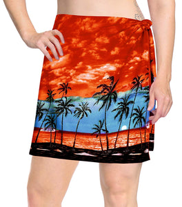 LA LEELA Women Beachwear Bikini Cover up Wrap Pareo Dress Swimwear Mini Sarong 2
