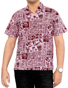 LA LEELA Shirt Casual Button Down Short Sleeve Beach Shirt Men Aloha Pocket 14