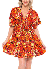 Load image into Gallery viewer, LA LEELA Coverup Beach Bikini Swimwear Swimsuit Caftan Dress Women Printed