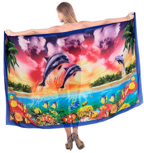 LA LEELA Women Beachwear Bikini Wrap Cover up Swimwear Gradient ONE Size