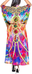 LA LEELA Women's Plus Size HD Designer Drawstring Caftan Dress Fits L-4X