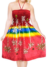 Load image into Gallery viewer, LA LEELA Women Boho Beachwear Summer Relaxed Aloha Party Tube Sun Dress Casual