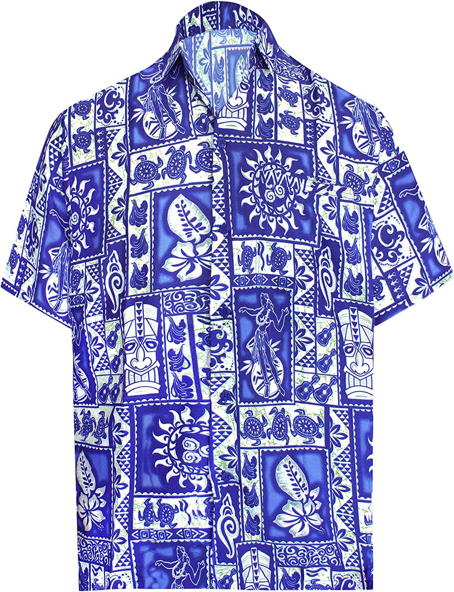 Men's Relaxed Fit Aloha Hawaiian Short Sleeves Button Down Tropcial ...