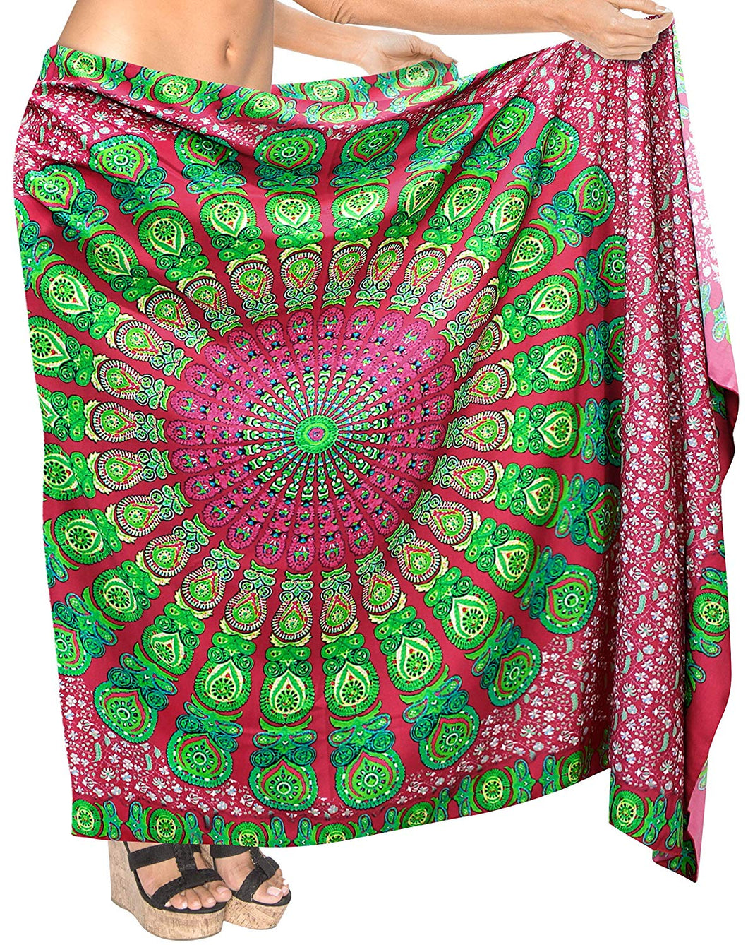 la-leela-womens-sarong-beach-swimsuit-bikini-cover-up-wrap-pareo-peacock