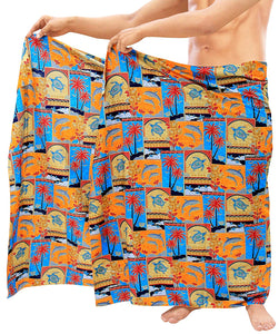 LA LEELA Beach Wear Mens Sarong Pareo Wrap Cover ups Bathing Suit Resort Towel Swimming