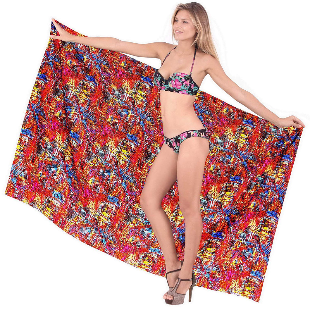 LA LEELA Mini Sarong Women Beachwear Bikini Wrap Cover up Swimwear Multi