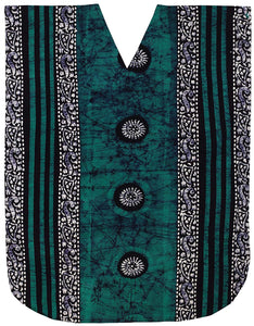 LA LEELA Women's Beachwear Swimsuit Cotton Batik Long Caftan Maxi Dress Bathrobe