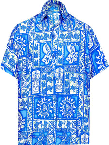 LA LEELA Shirt Casual Button Down Short Sleeve Beach Shirt Men Aloha Pocket 209