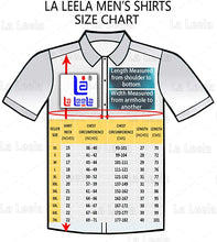 Cargar imagen en el visor de la galería, LA LEELA Men's Casual Button Down Short Sleeve Dress Work Shirt Rainbow Strips P00526
