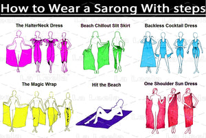 La Leela Women's Hawaiian Bikini Beach Wrap Sheer Sarong Swimming Bathing suit Beachwear Swim Dress Pareo Cover up Long 78"X42"  White 913445
