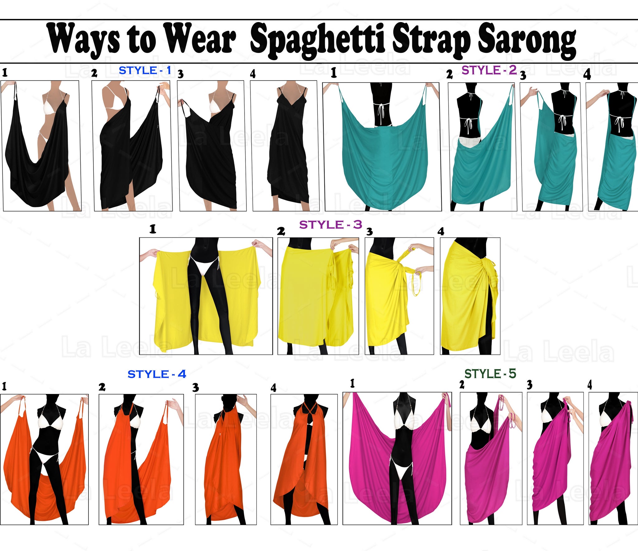 La Leela Women's Hawaiian Bikini Beach Wrap Sheer Sarong Swimming Bathing suit Beachwear Swim Dress Pareo Cover up Long 72